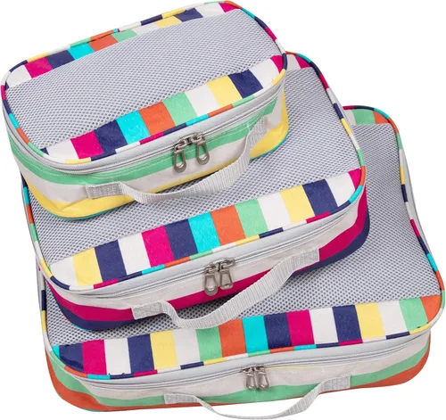 Miniatura 2 de Handy Sandy DELUXE - Juego de accesorios organizadores de equipaje de viaje de 5 piezas, Multi (Multi Stripes)