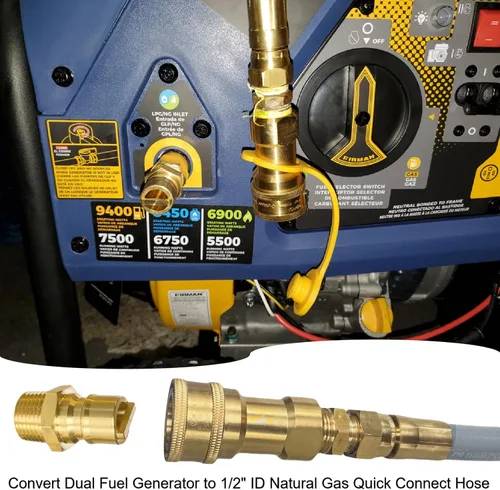 Miniatura 4 de Kit de conexión rápida de gas de 1/2 pulgada, adaptador de conexión rápida/desconexión de gas natural y propano de latón macizo para parrilla