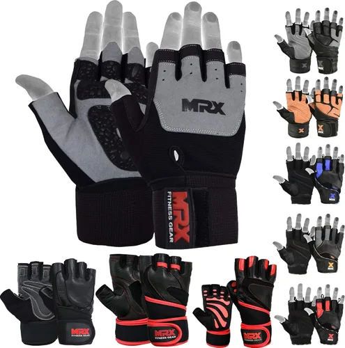 Miniatura 9 de MRX - Guantes de levantamiento de pesas con correa de muñeca de 18 pulgadas de largo, para gimnasio, entrenamiento, ejercicio y fitness