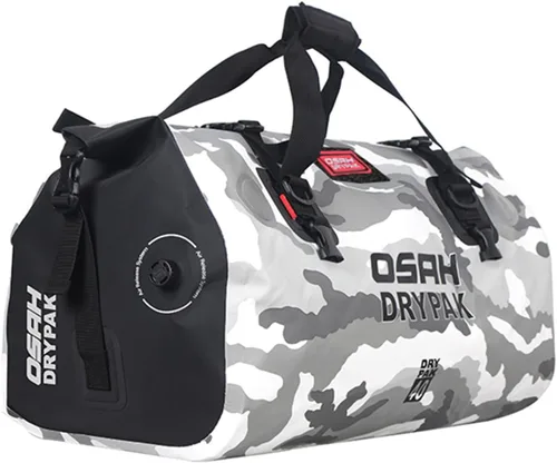 Miniatura 19 de Bolsa de lona impermeable y maleta - Bolsa seca para motocicleta, bolsas de sillín con cierre enrollable, gran espacio de almacenamiento, para Negro
