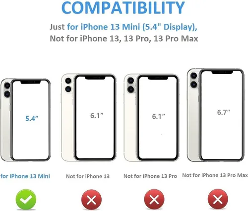 Miniatura 2 de ONETOP - Funda tipo cartera compatible con iPhone 13 Mini con soporte para tarjetas, funda de piel sintética con ranuras para tarjetas, doble cierre