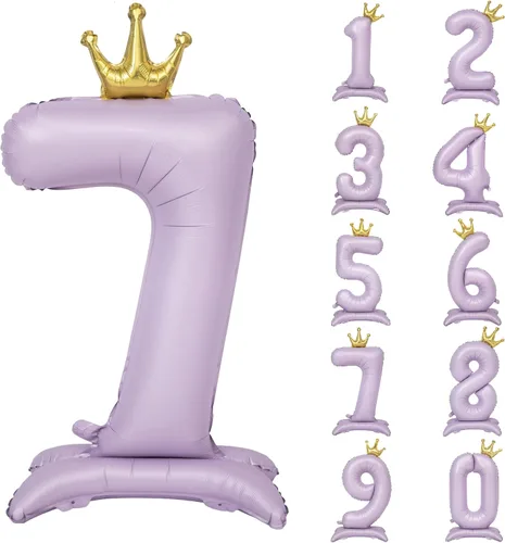 Miniatura 35 de Globos de aluminio grandes con corona negra número 0 para niños y niñas, cumpleaños, boda, aniversario, fiesta, baby shower, suministros 0