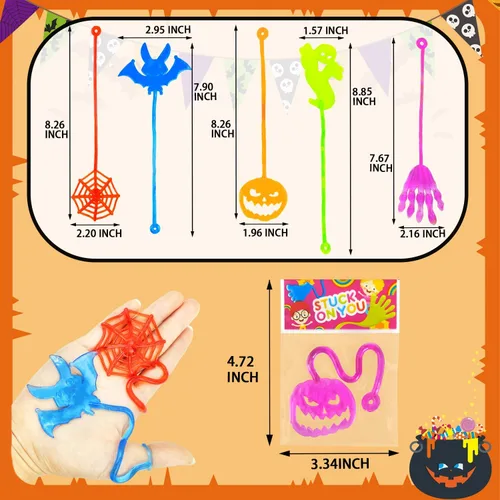 Miniatura 4 de 30 golosinas de Halloween sin dulces para niños, manos pegajosas, regalos de fiesta, bolsas de golosinas para niños pequeños, bolsas de dulce