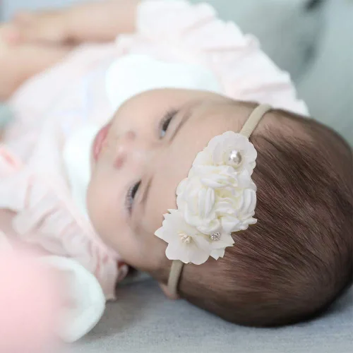 Miniatura 6 de Diadema floral de nailon para bebé, 3 piezas, accesorios para el cabello, regalo para niñas, tamaño elástico, 3 unidades C-4
