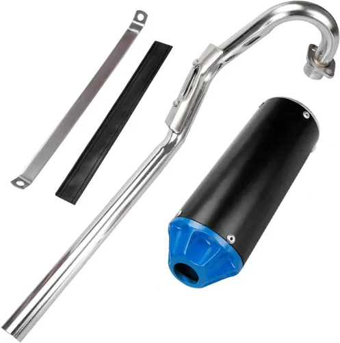 Miniatura 2 de FVRITO Kit de montaje de tubo silenciador de escape de alto rendimiento para CRF50 XR50 70cc 110cc 125cc Taotao DB14 DB10 SSR SR110 Rocketa xpro Azul