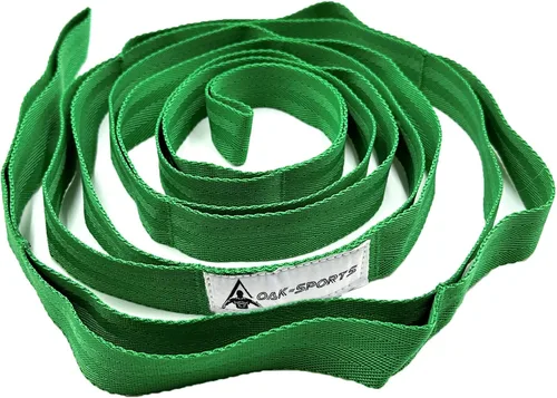 Miniatura 11 de Correa de estiramiento con bucles para yoga, correa de estiramiento para terapia física, correa de ejercicio no elástica para pilates, danza y Negro
