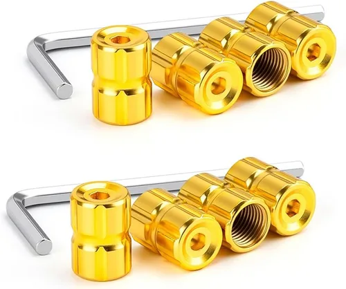 Miniatura 13 de Dsycar Paquete de 8 tapas de vástago de válvula de neumático de bloqueo con sello de goma, tapas de vástago de válvula de aluminio antirrobo