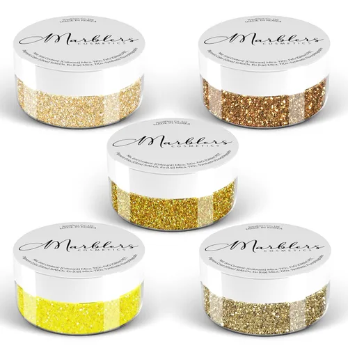 Miniatura 41 de MARBLERS Brillantina de forma gruesa de grado cosmético [estrella] 0.11 onzas (0.11 oz) Escamas No tóxica Vegana Libre de crueldad animal