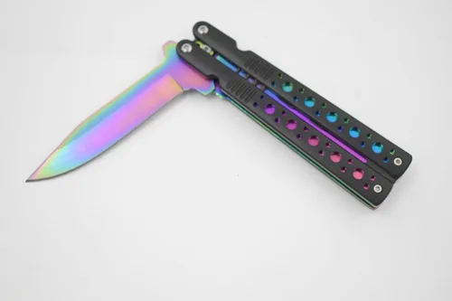 Miniatura 2 de Tac Force cuchillo mango negro con apertura asistida Acero Inoxidable hoja Arco Iris