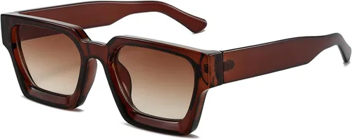 Miniatura 39 de AIEYEZO Gafas de sol cuadradas para mujeres y hombres, gafas de sol cuadradas con montura gruesa, estilo de diseñador simple