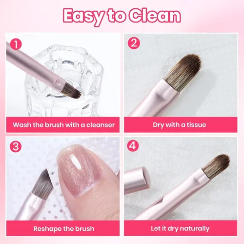 Miniatura 7 de Beetles - Brocha de uñas para constructor de uñas de gel de doble punta, herramientas de pintura, pincel de uñas, cepillo de limpieza de uñas