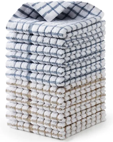 Miniatura 15 de Paño de cocina para cocina, 6 paquetes de trapos de limpieza de algodón en ondas de gofre, paño de cocina ultra suave súper absorbente para lavar