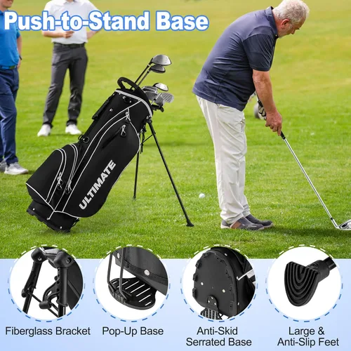 Miniatura 6 de Tangkula 9/10 Pieces Men's Complete Golf Clubs Set, Golf Club Package Set with 460CC Driver, Fairway Wood & Hybrid, Irons, Putter, Portable Regular