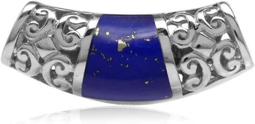 Miniatura 14 de Silvershake Colgante de diapositiva con incrustaciones de filigrana de plata de ley 925 chapada en oro blanco