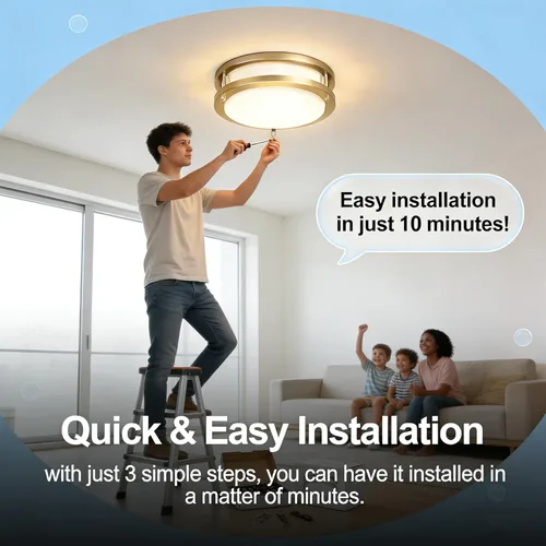 Miniatura 4 de Luminaria de techo LED atenuable de 36 W, luminaria empotrable de 12 pulgadas, luces de techo para dormitorio, cocina, superbrillante de 4000 Níquel