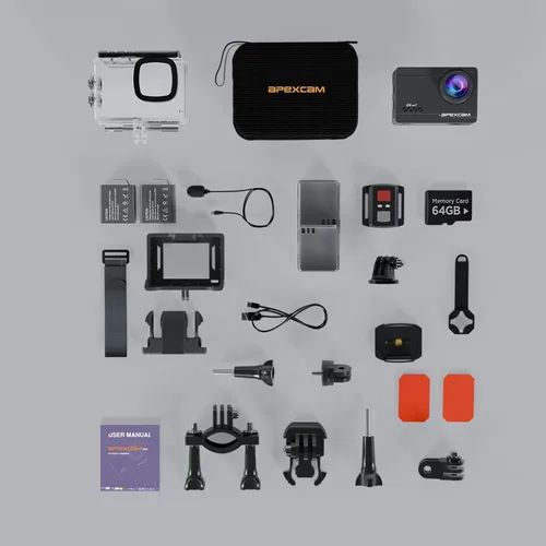 Miniatura 9 de Apexcam M90 Cámara de Acción con Tarjeta de 64GB Cámara de Acción 4K60FPS 64MP WiFi EIS Estabilización de Imagen con Pantalla Táctil Cámara