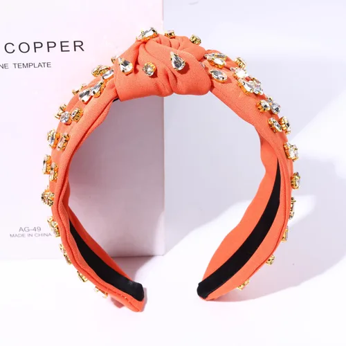 Miniatura 3 de NVENF Diadema de Bandera Americana para Mujeres Diadema del 4 de Julio Accesorios Diadema Anudada de Cristal con Diamantes de Imitación Rojo Blanco