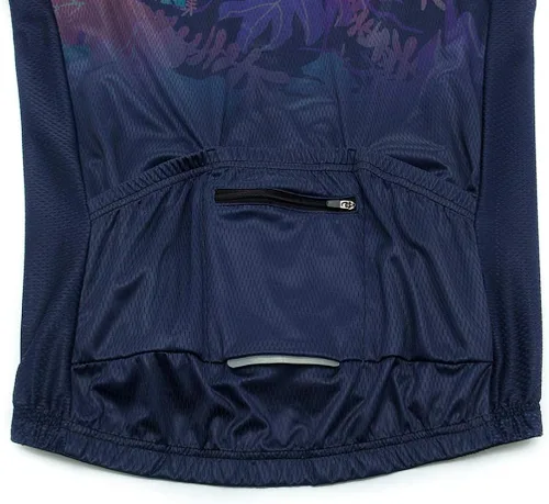 Miniatura 6 de XUNQI Jersey de ciclismo de manga corta reflectante con bolsa trasera con cremallera