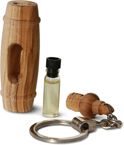 Miniatura 6 de Llavero cristiano con incienso y mirra, aceite de unción sagrada de Israel, regalo de madera de olivo hecho a mano de Belén, perfecto para oración