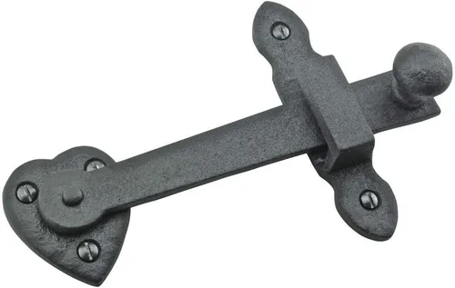 Miniatura 10 de Renovators Supply Manufacturing Pestillo de portón negro de hierro forjado juego 4 pulgadas x 6 3/8 pulgadas
