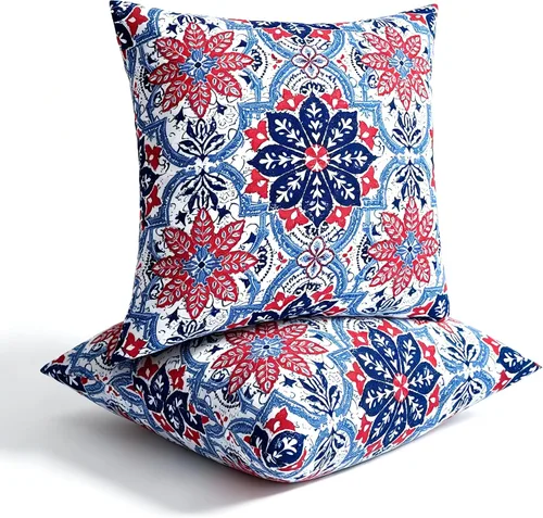 Miniatura 26 de JMGBird Almohadas impermeables para exteriores de 18 x 18 pulgadas para muebles de patio, cama, sofá y sofá Almohadas de exterior con inserto