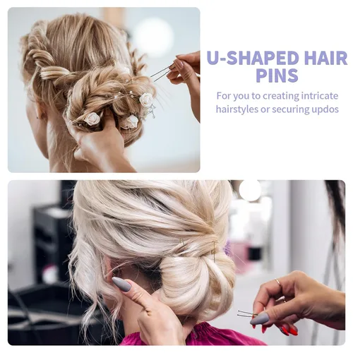 Miniatura 6 de Mia Klein Horquillas para el cabello en forma de U, 2.4 pulgadas, 250 unidades, horquillas profesionales para mujeres, niñas y salones