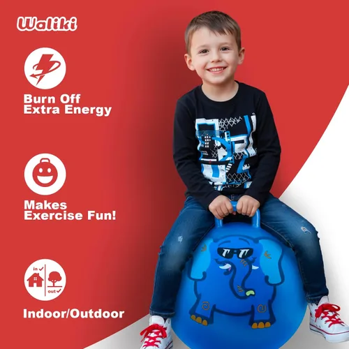 Miniatura 4 de WALIKI Pelota de Salto para Niños y Niñas de 3 a 6 años Bola de Saltar Hippity Hop Regalo de Cumpleaños Genial Azul 45,7 cm