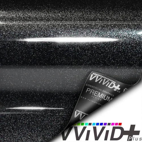 Miniatura 2 de VViViD+ Película de Vinilo Metálica Ultra Brillante Premium para Envolver Automóviles (1 pie x 5 pies, Negro Metal Pesado Brillante)
