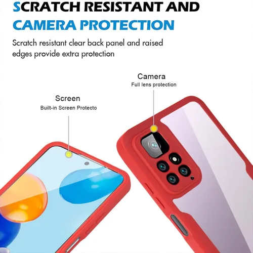 Miniatura 3 de CCSamll - Funda transparente para Xiaomi Redmi Note 11 Pro/11 Pro + con protector de pantalla integrado, delgada, de cuerpo completo, resistente