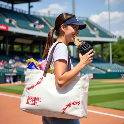 Miniatura 2 de Bolsa de lona de béisbol para mujer, artículos esenciales para madres deportivas, bolsa bordada de béisbol para mamá, béisbol de viaje, regalo
