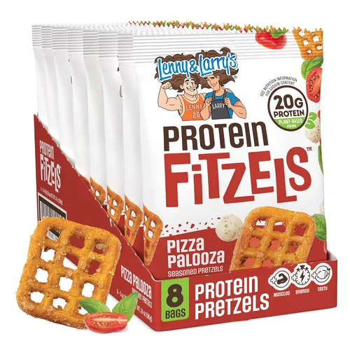 Miniatura 12 de Lenny & Larry's FITZELS Pretzels de Proteína [Paquete de Variedad GAME DAY] – 12 x Bolsas de 3oz de Bocadillos Altos en Proteína con 20g de Proteína