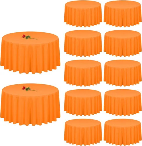 Miniatura 34 de 12 paquetes de manteles blancos, 52 x 52 pulgadas, manteles lavables de poliéster resistentes a manchas y arrugas para mesas cuadradas, mantel