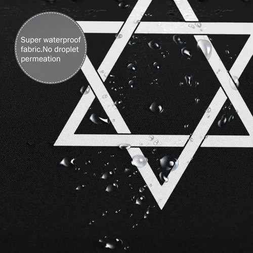 Miniatura 6 de Star of David - Cortina de ducha con ganchos, tela impermeable, juego de cortina de ducha para baño, duchas y bañeras, 72 x 72 pulgadas