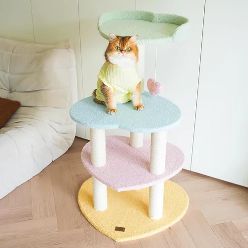 Miniatura 9 de VETRESKA Árbol para gatos Torre para gatos de 38.6'' para gatos de interior con postes de rascado cubiertos de yute y plataforma en forma de Árbol