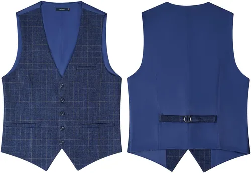 Miniatura 3 de FAIMO Suit Vest for Men Formal, Mens Vest Dress Tweed Waistcoat for Tuxedo Vest for Party Wedding Business(XS-4XL)