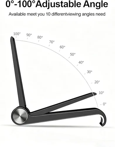 Miniatura 3 de Soporte para tableta, soporte plegable ajustable para teléfono celular, compatible con la mayoría de iPad y teléfonos inteligentes, accesorio