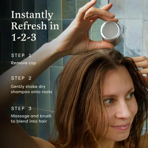 Miniatura 6 de The Earthling Co. Champú seco – Polvo voluminizador sin aerosol para aceite – Ingredientes naturales y orgánicos para cabello rubio y gris – Fórmula