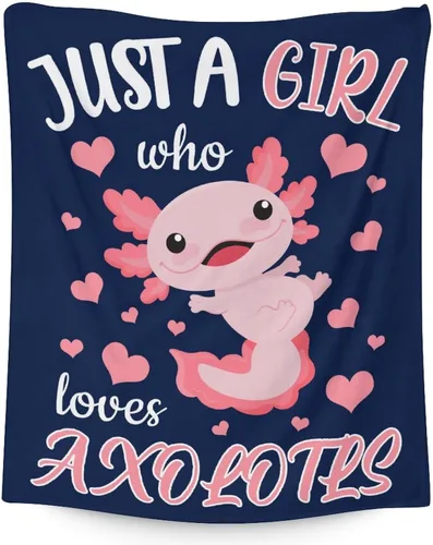 Miniatura 11 de Axolotl - Manta de regalo – 30 x 40 pulgadas, bonita manta de ajolote para mujeres y niñas, franela azul, suave, cálida y acogedora para sofá