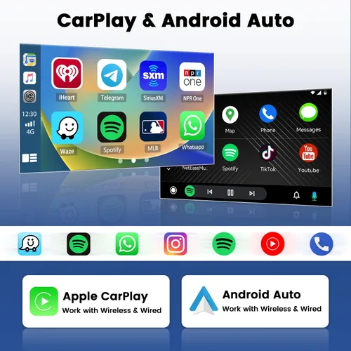 Miniatura 3 de [2G+64G] Android 15 Car Stereo para Toyota Tacoma 2005-2015 con Apple Carplay Android Auto, pantalla táctil de 9 pulgadas Radio Bluetooth WiFi