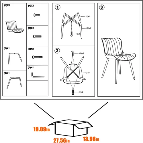 Miniatura 10 de YOUNUOKE Juego de 2 sillas de comedor negras, con tapizado de piel sintética para cocina y comedor con respaldo, silla de acento minimalista de Negro