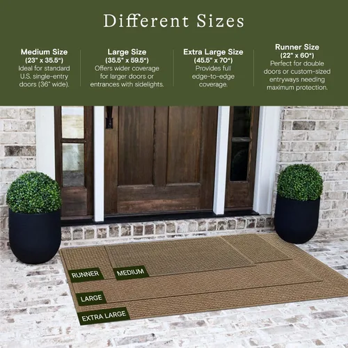 Miniatura 2 de WaterHog Squares - Tapete absorbente para puerta delantera, para interiores y exteriores, con parte trasera de goma antideslizante, atrapador