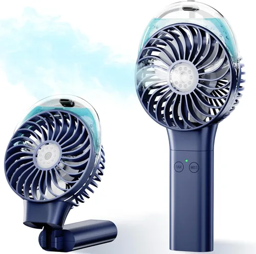 Miniatura 9 de PANERGY Ventilador de mano con enfriador de hielo, mini ventilador portátil recargable, refrigeración de 18 horas, velocidad ajustable de 0 a 100