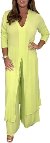 Miniatura 2 de PHILISENMALL Summer Woman Outfits Wide-Leg Pants Long TrousersShirt Blouse Two-piece Set for Female Casual Household Wear