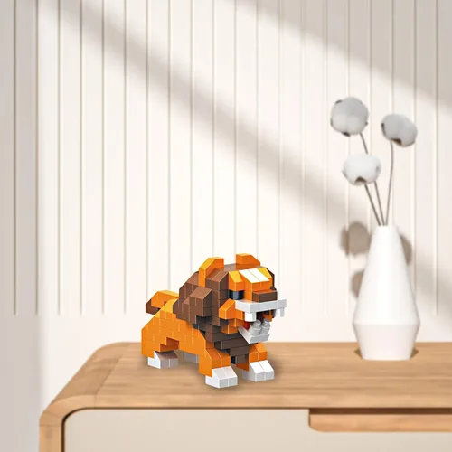 Miniatura 4 de Juego de bloques de construcción micro animales para niños y adultos, para decoración del hogar y la oficina KLJM-10 (león, 203 piezas)