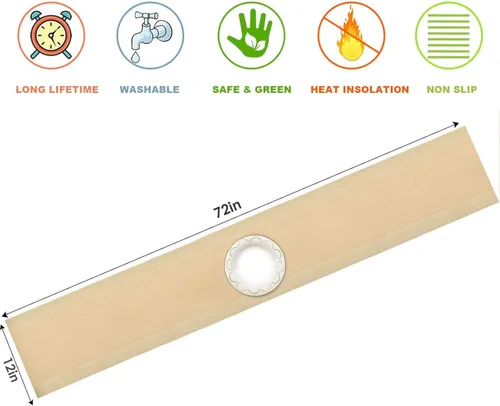 Miniatura 2 de GIVERARE Camino de mesa, 12x72 pulgadas, superficie larga de vinilo tejido resistente al calor, caminos de mesa de PVC antideslizantes lavables