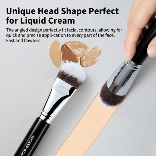 Miniatura 3 de EIGSHOW Pro Brocha inclinada para base, cerdas anguladas, máscara Kabuki, cepillo facial perfecto para mezcla de pulido de crema líquida en polvo
