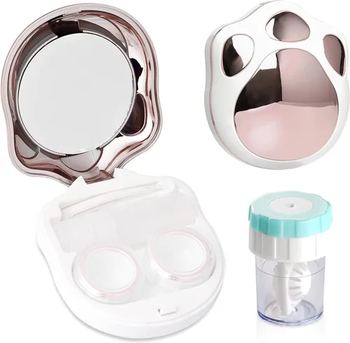 Miniatura 17 de Estuche de Viaje para Lentes de Contacto con Limpiador y Lavadora, Estuche Portátil para Lentes de Contacto con Espejo, Pinzas, Herramienta