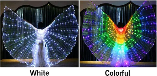 Miniatura 2 de CALIDAKA Alas LED Isis alas LED de danza del vientre alas LED de Isis alas de mariposa LED alas de ángel brillantes LED con palo telescópico