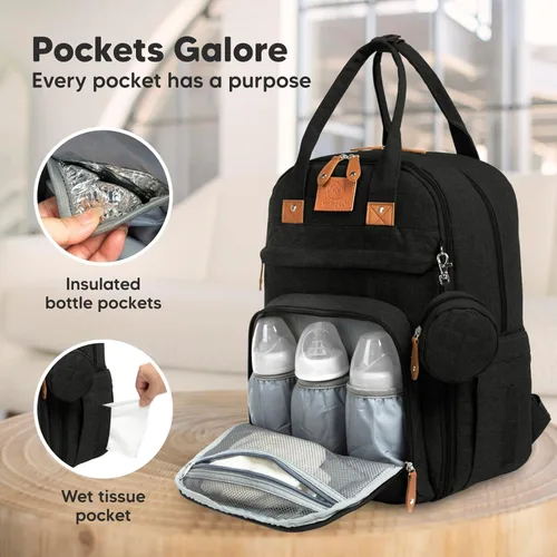 Miniatura 3 de Mochila de Pañales KeaBabies - Gran Bolso de Pañales para Bebé con Cambiador, para Niño, Niña, Mochila de Viaje para Mamá y Papá, Impermeable