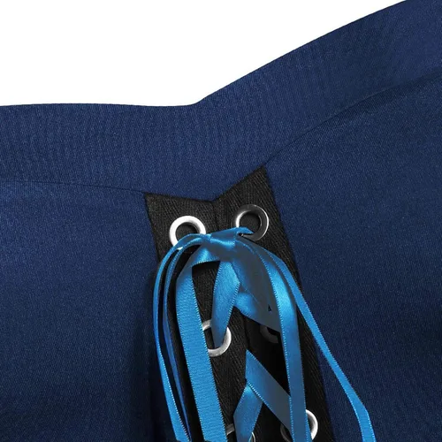 Miniatura 4 de Vestido gótico renacentista para mujer, disfraz de Halloween, hombros descubiertos, encaje, manga trompeta, vestido medieval steampunk 04-navy